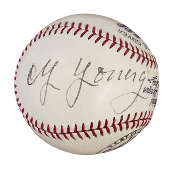 Tremendous Cy Young Single Signed Baseball (JSA)